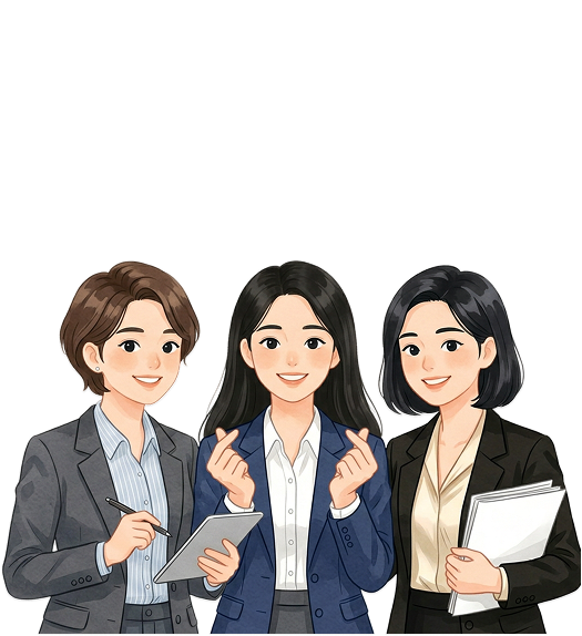 Ba nữ đoàn viên tươi cười